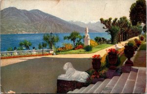 Lake Como Historic Bellagio Commune Village Italy Scenic Landscape DB Postcard 