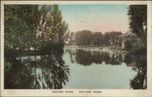 Dalton MA Center Pond c1920 Postcard