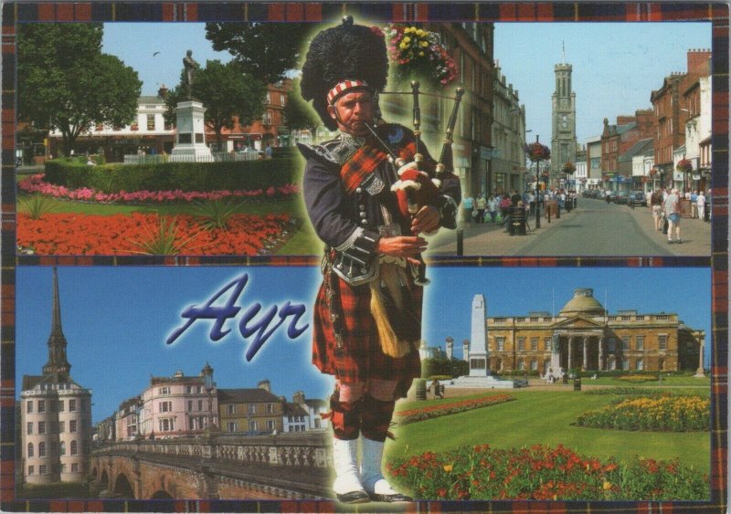 Scotland Postcard - Views of Ayr, Ayrshire - Scottish Piper RR13172