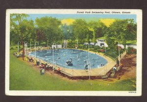 OTTAWA KANSAS FOREST PARK SWIMMING POOL VINTAGE POSTCARD