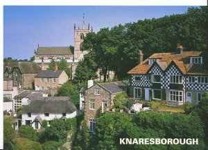 Yorkshire Postcard - Church and Houses Built on The Rocks - Knaresborough  LE220