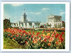 Moscow Russia Postcard Flower Garden Exhibition Achievement of USSR c1930's