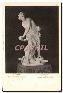 Postcard Old Roma Museo nella Villa Borghese Davide opera del Bernini