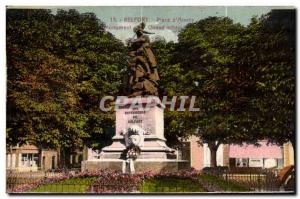 Old Postcard Belfort Place d'Armes When Meme Army Monument