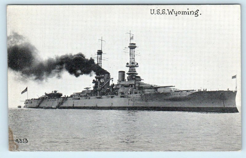 USS WYOMING BATTLESHIP   c1910s Mitchell   Postcard