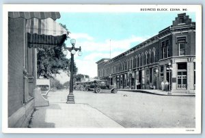 Edina Missouri Postcard Business Block Exterior Building c1940 Vintage Antique