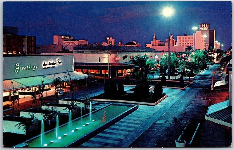 Fabulous Lincoln Road Mall Miami Beach Florida FL Shopping Plaza Postcard