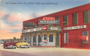 Smithfield North Carolina Steve's Restaurant Coke Sign Vintage Postcard AA79813