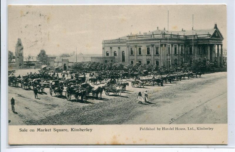 Sale on Market Square Kimberley Northern Cape South Africa 1907 postcard