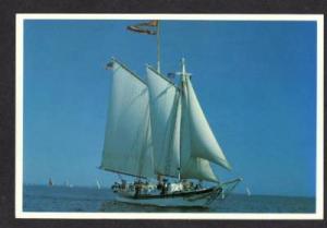 ME Schooner ship Isaac H Evans ROCKLAND MAINE POSTCARD