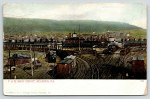 Reading Pennsylvania~P&R Philadelphia & Reading Railroad Main Depot~Trains~1907 