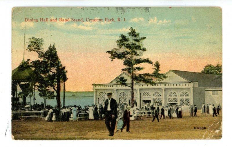 RI - Narragansett Bay. Boyden's Crescent Park, Amusement, Bandstand,Dining