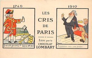 Les Cris de Paris Chocolat Lombart Advertising Unused 