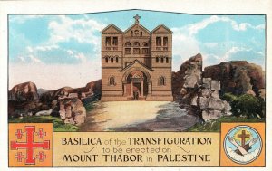 VINTAGE POSTCARD PLANNED BASILICA OF THE TRANSFIGURATION MOUNT THABOR PALESTINE