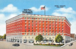 Flint, MI Michigan   HOTEL DURANT  Roadside  ca1940's Kropp Linen Postcard