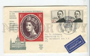 447922 GERMANY 1965 year FDC Queen Elizabeth II Hannover special cancellations