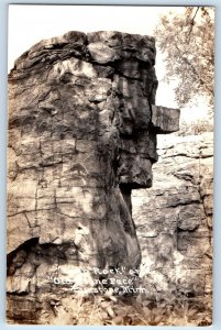 Pipestone Minnesota MN Postcard RPPC Photo Leap Rock Or Old Stone Face c1940's