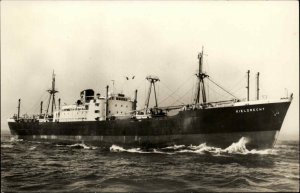 Rotterdam Netherlands Steamer Ship Kieldrecht Real Photo RPPC Vintage Postcard