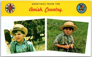 Young Amish boys - Greetings from the Amish Country. . . - Pennsylvania