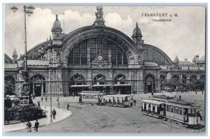 Frankfurt am Main Germany Postcard Central Station 1908 Posted Antique