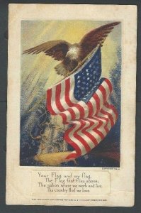 Ca 1917 PPC Your Flag & My Flag Poem Used