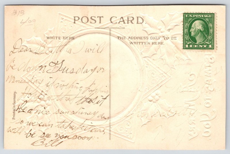 Christmas Calligraphy~Silk Holly Berry~Six Point Gold Leaf Design Star~Germany