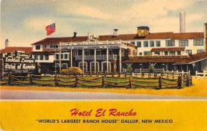 Gallup New Mexico birds eye view Hotel EL Rancho linen antique pc Z28306