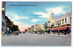 1940 Minnesota Avenue Classic Cars Kansas City Missouri Vintage Antique Postcard