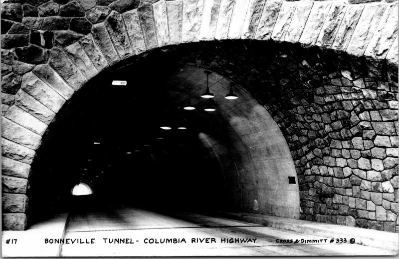 Vintage RPPC Bonneville Tunnel Columbia River Highway EKE in Stam p Box - A8 