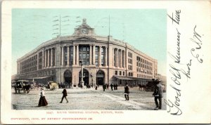 Vtg 1905 South Terminal Train Station Railroad Boston Massachusetts MA Postcard