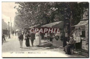 Le Havre Old Postcard On Flower TOP