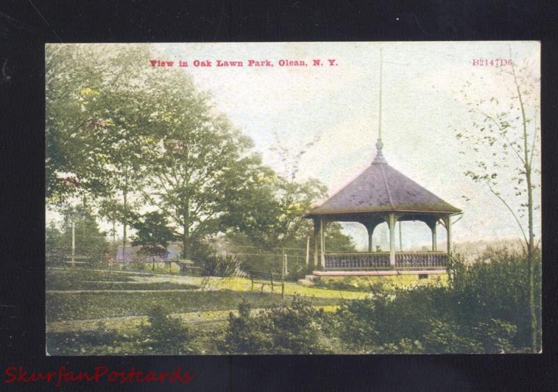 OLEAN NEW YORK OAK LAWN PARK GAZEBO ANTIQUE VINTAGE POSTCARD