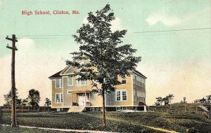 Clinton ME High School Postcard