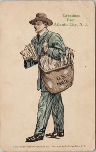 Atlantic City NJ Greetings Letter Carrier Series US Mailman F. Huld Postcard F67