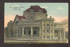 FULTON MISSOURI FIRST CHRISTIAN CHURCH MO. VINTAGE POSTCARD 1914