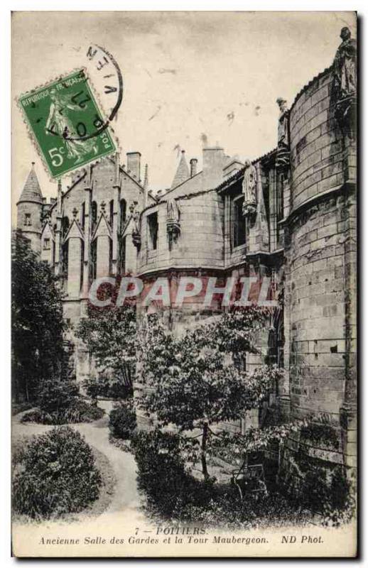 Old Postcard Poitiers anciene Salle Des Gardes And Tower Maubergeon