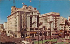 San Diego California~US Grant Hotel & Street Scene~Historic Plaza~Taxi~1950s Pc