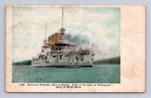 BATTLESHIP NEBRASKA MILITARY SHIP AYP EXPO CANCEL SEATTLE - WISCONIN POSTCARD 09