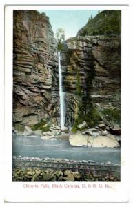 Chipe-ta Falls, Black Canyon, Denver & Rio Grande Railway Tracks, CO Postcard