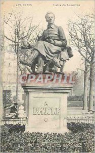 Postcard Old Paris Statue de Lamartine