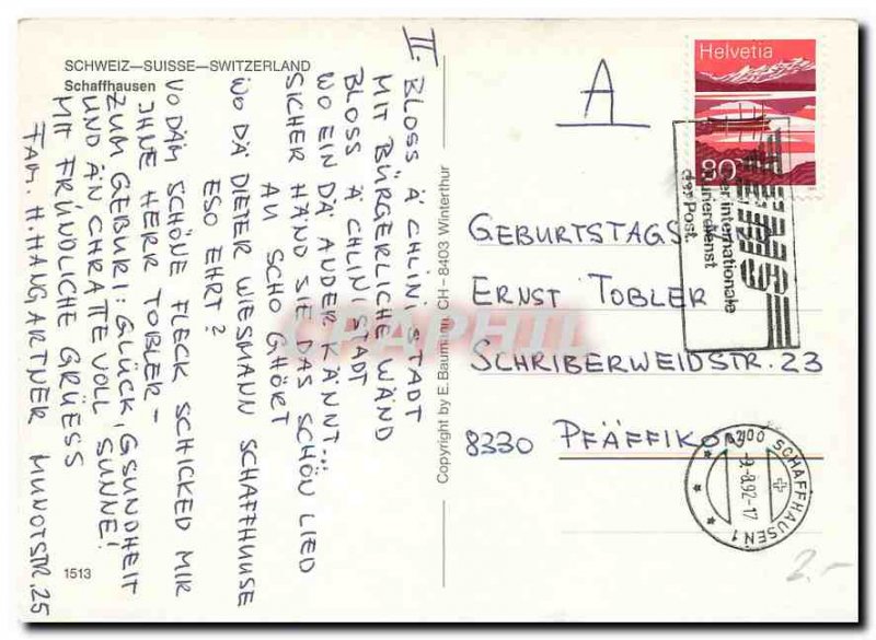 Postcard Old Are herzlichs Gruezi us Schaffhausen