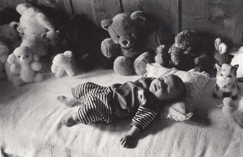 French Child Falling Asleep With Teddy Bears Beautiful Photo Postcard