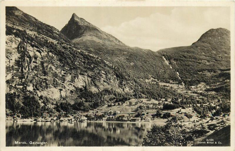 Merok Geiranger Fjord Norway 1930s RPPC