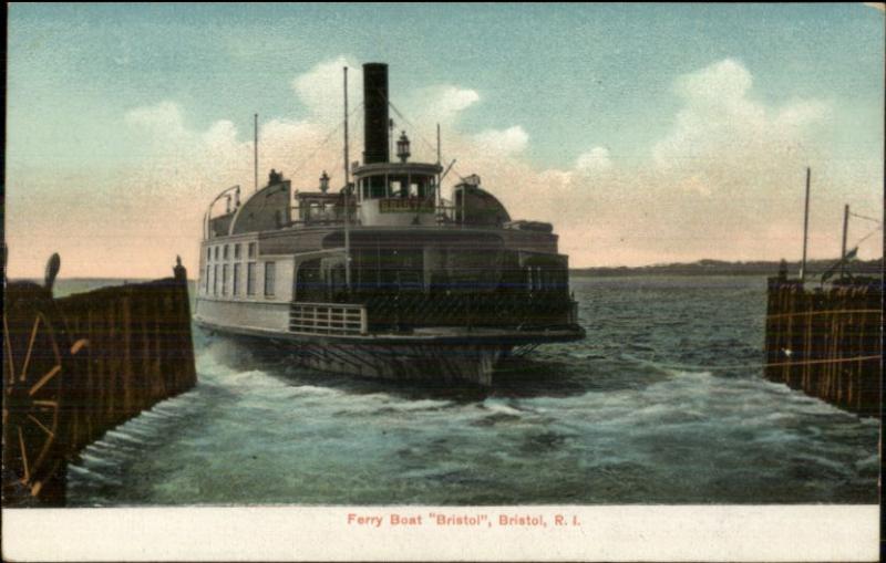 Bristol RI Ferry Boat c1905 Postcard