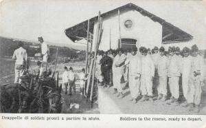 Italy? Italian Soldiers Military Train Station WW1 Antique Postcard J67325