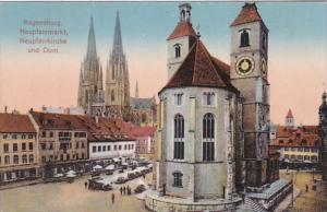 Germany Regensburg Neupfarrmarkt Neupfarrkirche und Dom