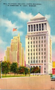 MIssouri St Louis Downtown Bell Telephone and Civil Courts Building 1958