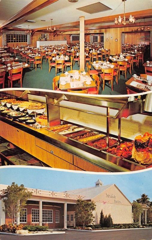 Tampa Florida 1960s Postcard Sweden House Smorgasbord Restaurant Buffet