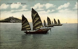 Macau Macao China Junk Ships c1910 Postcard