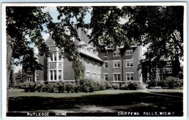 RPPC CHIPPEWA FALLS Wisconsin WI RUTLEDGE HOME Tinted Photo